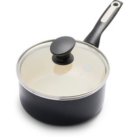 Greenpan Rio Healthy Ceramic Nonstick 2Qt Saucepan Pot With Lid, Pfas-Free, Dishwasher Safe, Black