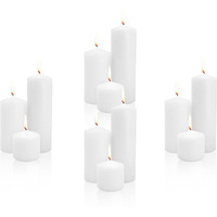 Royal Imports Unscented Pillar Candles 3 Inch Premium Wax White, 4 Sets (12 Candles - 4 Of Each 3X3, 3X6, 3X9) White Unscented Premium Wax For Wedding, Spa, Party, Birthday, Holiday, Bath, Home Decor