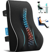 Qutool Lumbar Support Pillow For Office Chair Back Support Pillow For Car, Computer, Gaming Chair Memory Foam Back Cushion For Back Pain Relief Improve Posture, Mesh Cover Double Adjustable Straps