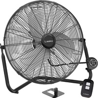 Lasko High Velocity Fan With Quickmount For Floor Or Wall Mount Use, 3 Powerful Speeds, Remote Control For Garage, Shop, Attic, 20"", Black, H20660, Large