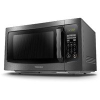 Toshiba Ml-Em45P(Bs) Countertop Microwave Oven With Smart Sensor And Position Memory Turntable, Function, 1.6 Cu.Ft 13.6"" Removable Black Stainless Steel, 1200W
