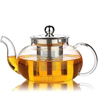 Hiware Glass Teapot With Stainless Steel Infuser & Lid, Borosilicate Glass Tea Pot Stovetop Safe, Blooming & Loose Leaf Teapots, 27 Oz