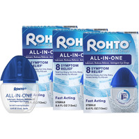 Rohto All-In-One Multi-Symptom Cooling Eye Drops, All-In-One Astringent, Lubricant & Redness Reliever Eye Drops For Irritated, Dry, Burning, Watery, Itchy, Red, Gritty Eyes, 0.4 Fl Oz Bottle