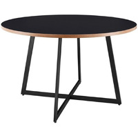 New Pacific Direct Courtdale 48"" Round Wood Table In Black/Metallic Gunmetal