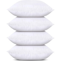 Utopia Bedding Throw Pillows (Set Of 4, White), 16 X 16 Inches Pillows For Sofa, Bed And Couch Decorative Stuffer Pillows