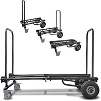 Axcessables Heavy Duty Folding Equipment Dolly Cart With Wheels | 700Lb Capacity | Dj Equipment Cart | Moving Hand Truck Dolly | Telescoping Frame To 4.6Ft.| Production Multicart | Fully Assembled