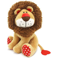 Weigedu Love Lion Stuffed Animal, King Lion Plush Toy With Mane Heart Shape Tail For Kids Baby Lover Birthday Valentines Day Christmas Bedtime Gift, 13.8