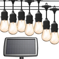 Magicpro Solar String Lights, 15 Led Bulbs Waterproof Heavy Duty Outdoor 44 Ft For Garden Yard Deck Warm White