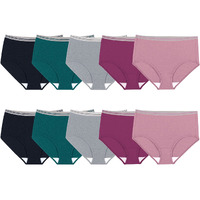 Fruit Of The Loom Womens Tag Free Cotton Panties (Regular & Plus Size) Briefs, Plus Size Brief - 10 Pack Assorted Heathers, Us