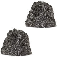 Theater Solutions By Goldwood B41Gg Wireless Rechargeable Bluetooth Outdoor Rock Speaker System - Granite Gray, Set Of 2, 120 Watts