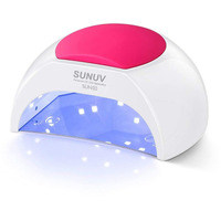 Sunuv Sun2C 48W Uv Light For Nails,Uv Led Nail Lamp With 4 Timer Settings,Led Nail Light Compatible With All Gel Types, Quick Drying Nail Dryer Pink