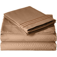 Mattrest Luxury Silky-Soft 1800 Series Premium Collection - Wrinkle-Free 4-Piece Bed Sheet Set, Deep Pocket Up To 16 Inch, Queen Taupe