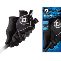 Footjoy Men's Raingrip Pair Golf Glove Black Cadet Medium, Pair