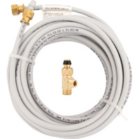 Ice Maker Installation Kit 25 Feet Of Pex Tubing For Appliance Water Lines With Stop Tee, 1/4"" Compression Fittings, For Potable Drinking Water