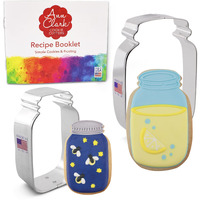 Mason Jar Cookie Cutters 2-Pc. Set Made In Usa By Ann Clark, 3.25"", 4.5""