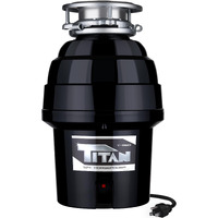 Titan 10-Us-Tn-T-960-3B Garbage Disposal, 3/4 Hp Deluxe, Black With Stainless Steel Sink Flange And Silver Guard