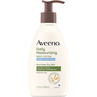Aveeno Sheer Hydration Daily Moisturizing Fragrance-Free Lotion With Nourishing Prebiotic Oat, Fast-Absorbing Body Moisturizer For Dry Skin With Lightweight, Breathable Feel, 12 Fl. Oz