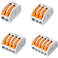 Uohgdpy Lever Wire Connectors,120Pcs Wire Connector Assortment Pack Compact Splicing Connector Kit For Electrical Wires Solid Stranded Flexible Wires, 2 Port, 3 Port, 4 Port,5 Port