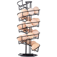 Toplife Spiral Design Metal Egg Skelter Dispenser Rack, Storage Display Rack, Black