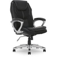 Serta Amplify Executive Office Padded Arms, Adjustable Ergonomic Gaming Desk Chair With Lumbar Support, Faux Leather And Mesh, Black