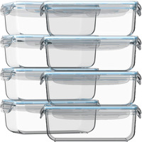 Glass Food Storage Containers With Lids 30 Oz 16 Pc (Set Of 8) Airtight Large Reusable Leak Proof Bpa Free Food Prep Containers Freezer To Oven Safe