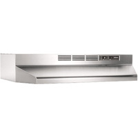 Broan-Nutone 413004 Non-Ducted Ductless Range Hood With Lights Exhaust Fan For Under Cabinet, 30-Inch, Stainless Steel