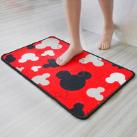 Cartoon Mouse Rugs - Bathroom Rug, Non-Slip Mickey Cartoon Kitchen Mat, Cute Cartoon Rug Indoor Entrance Doormat For Boys Girls Kids Baby Bedroom Home Decor Nursery Indoor Rugs, 17"" X 30"" (Red)