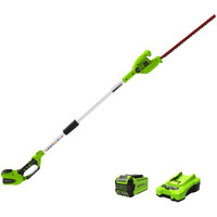 Greenworks 40V 20"" Cordless Pole Hedge Trimmer, 2.0Ah Battery And Charger Included