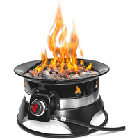 Outland Living 870 Premium Auto-Ignition Smokeless Outdoor Portable Propane Fire Pit With Cover & Carry Kit, 19-Inch 58,000 Btu, Black
