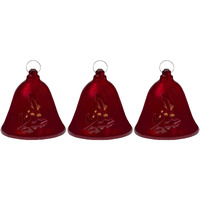 Northlight Musical Lighted Red Bells Christmas Decorations - 6.5"" - Red - Set Of 3