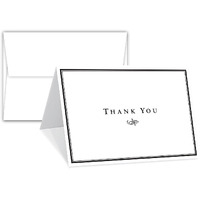 Thank You Cards For Small Business, Bulk Set Of 25, 4 X 5"" Folding Greetings, Ships Flat, Blank Inside + Envelopes - Elegant Design Note Card For Weddings, Bridal, Baby Shower, Graduation