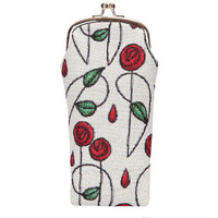Signare Tapestry Glasses Case For Women Eyeglass Pouch With Charles Rennie Mackintosh Rose Art Nouveau Design (Gpch-Rmsp)