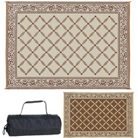 Stylish Camping 119127 9-Feet By 12-Feet Reversible Mat, Plastic Straw Rug, Large Floor Mat For Outdoors, Rv, Patio, Backyard, Picnic, Beach, Camping (Brown/Beige)
