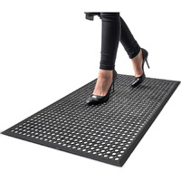 Rubber Outdoor Mats For Floor Door Mats Restaurant Kitchen Rubber Anti Fatigue Drainage Floor Mat Durable Rubber Non Slip Bar Floor Mats Used For Indoor Outdoor Black 36"" X 60""