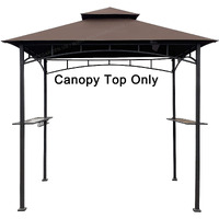 Apex Garden Replacement Canopy Top Can Only Fit For Model #L-Gg001Pst-F 5' X 8' Brown Double Tiered Canopy Grill Bbq Gazebo (Top Only) (Brown)