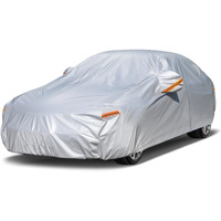 Kayme 6 Layers Car Cover Waterproof All Weather For Automobiles, Outdoor Full Cover Rain Sun Uv Protection With Zipper Cotton, Size A2 3Xl Universal Fit For Sedan (186-193 Inch)