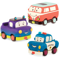 B. Toys- Mini Pull-Back Vehicles Set- Set Of 3 Vehicles- Truck, Camper Van, Police- 12 Months +