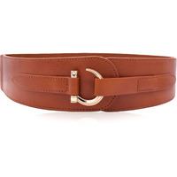 Teeyee Brown Leather Belts Elastic Renaissance Waist Stretch Retro Halloween Belt Vintage Fashion Medieval Fashion Hook Belt Large