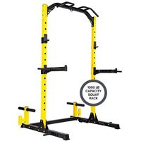 Hulkfit Multi-Functional Adjustable Pro Series Squat Rack For Home Gym Power Rack With Multi-Grip Pull Up Bar Strength Training Exercise Equipment Bench Press, Squats, And Deadlifts