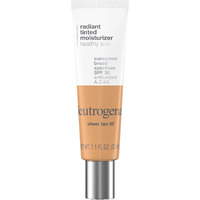 Neutrogena Healthy Skin Radiant Tinted Facial Moisturizer With Broad Spectrum Spf 30 Sunscreen Vitamins A, C, & E, Lightweight, Sheer, & Oil-Free Coverage, Sheer Tan 30, 1.1 Fl. Oz
