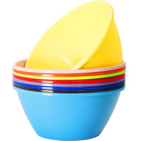 Youngever 11 Inch 120 Ounce Plastic Mixing And Serving Bowls, Large Popcorn Bowls, Salad Bowls, Chip And Dip Serving Bowls, Set Of 9 (Rainbow)