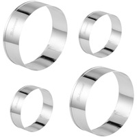 Bakerpan Stainless Steel Round Cookie Cutter Set, Circle Cookie Cutters, Biscuit Cutters (2 Inch & 3 Inch)