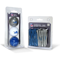 Team Golf Nfl Detroit Lions 3 Golf Balls And 50 Golf Tees Logo Imprinted Golf Balls (3 Count) & 2-3/4"" Regulation Golf Tees (50 Count), Multi Colored