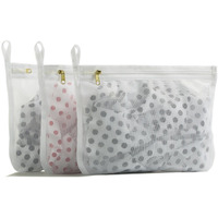Tenrai Delicates Laundry Bags, Bra Fine Mesh Wash Bag For Underwear, Lingerie, Bra, Pantyhose, Socks, Use Ykk Zipper, Have Hanger Loops, Small Openings (White, 3 Small)
