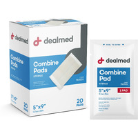Dealmed Abdominal Combine Pads | Individually Wrapped, Absorbent, Latex-Free, Non Adherent | Abdominal Pads For Wound Care, Drainage, First Aid Kit | Sterile Abd Pads 5X9 In | 20/Box (Pack Of 1)