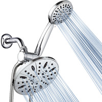 Aquadance 7"" Premium High Pressure 3-Way Rainfall Combo Combines The Best Of Both Worlds-Enjoy Luxurious Rain Showerhead And 6-Setting Hand Held Shower Separately Or Together, Chrome