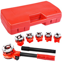 Goplus Ratchet Pipe Threader Kit, Ratcheting Pipe Threading Tool Set W/ 6 Dies- 1/4"", 3/8"", 1/2"", 3/4"", 1"", 1-1/4"" And Storage Case