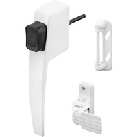 Prime-Line K 5145 Screen And Storm Door Push Button Latch Set With Night Lock - Replace Old Or Damaged Screen/Storm Door Handles - White Finish, Fits Doors 5/8 - 1-1/4 In. Thick (Single Pack)