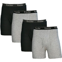 Knocker Men's 4 Pack Of Boxer Briefs Underwear-2Xl-2 Black, 2 Gray