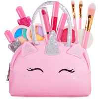 Kids Real Makeup Kit For Little Girls: With Pink Unicorn Purse - Real, Non Toxic, Washable Make Up Toy - Gift For Toddler Young Children Pretend Play Set Vanity For Ages 3 4 5 6 7 8 9 10 Years Old